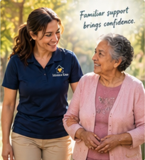 caregiver walking overlay