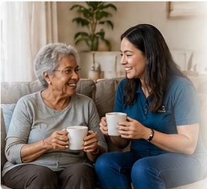 caregiver with senior